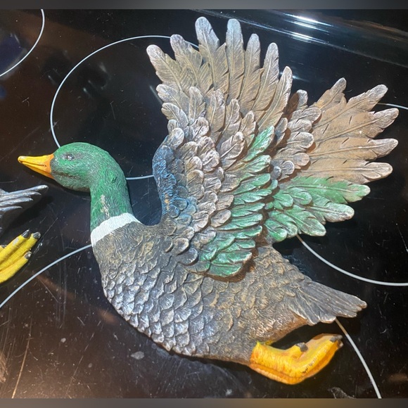 Vintage Resin Mallard Ducks On Flight Wall Hanging Decor 3D - Picture 2 of 6